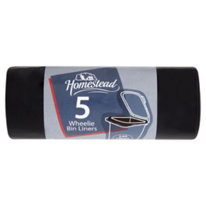 Picture of Homestead Wheelie Bin Liners 5s x10 